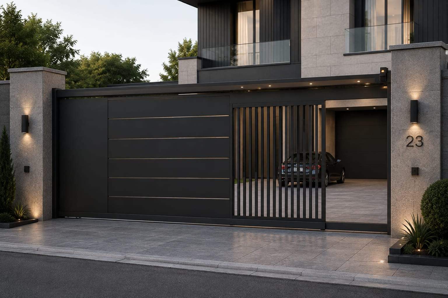 modern metal otomatik garaj kapısı